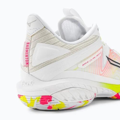 Herren Badmintonschuhe Mizuno Wave Claw Neo 2 weiß / lunar rock / high vis pink