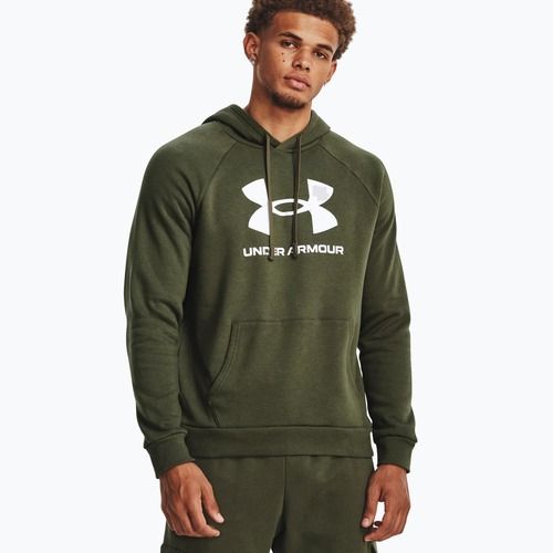 Under Armour Herren Kapuzenpulli Rival Fleece Logo HD marine von grün/weiß