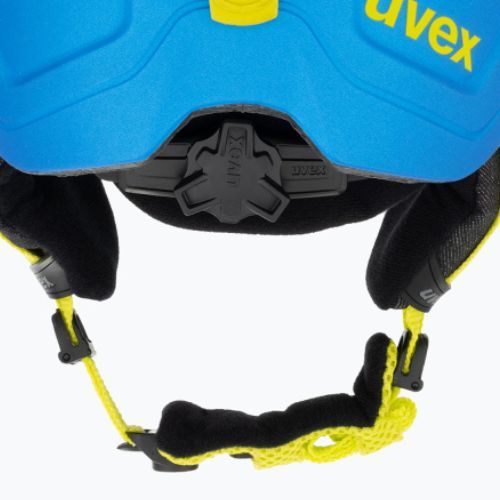 Kinderskihelm UVEX Manic Pro blau/lime matt