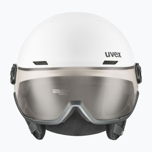 Skihelm UVEX Wanted Visor Pro V weiß matt/variomatc smoke