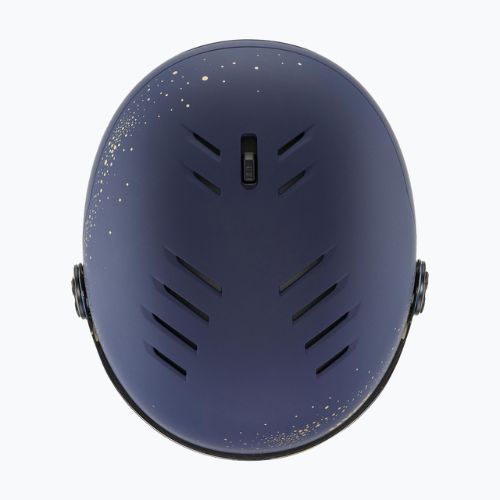 Damen-Skihelm UVEX Wanted Visor WE fleece sparkles/gold matt/mirror gold smoke