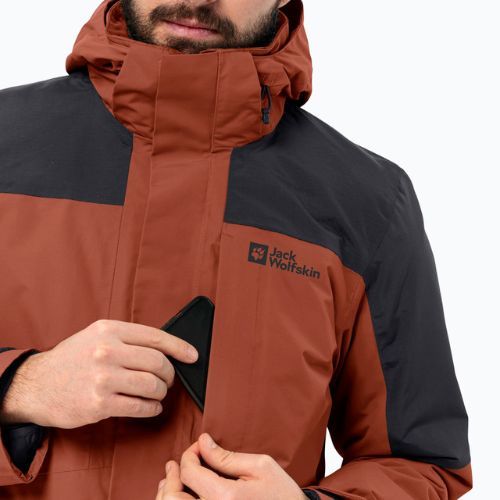 Jack Wolfskin Herren Regenjacke Romberg 3in1 karminrot