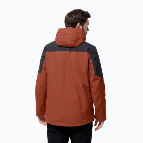 Jack Wolfskin Herren Regenjacke Romberg 3in1 karminrot