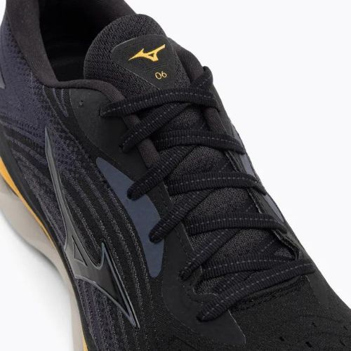 Herren Laufschuhe Mizuno Wave Sky 6 schwarz/tradewinds/gold fusion