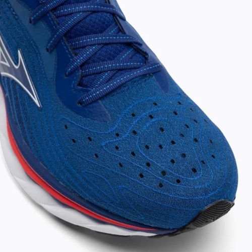 Herren Laufschuhe Mizuno Wave Sky 6 türkis see/weiß/kirsche tomate