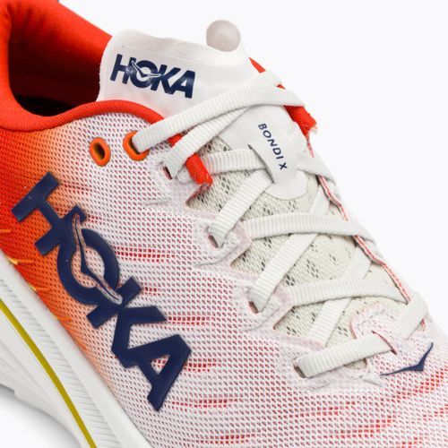 HOKA Bondi X blanc de blanc/flame Herren Laufschuhe