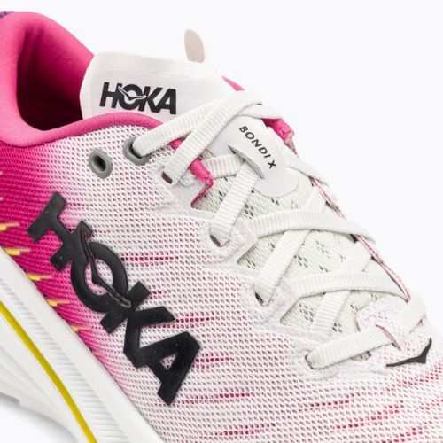 Damen Laufschuhe HOKA Bondi X blanc de blanc/rosa Schafgarbe