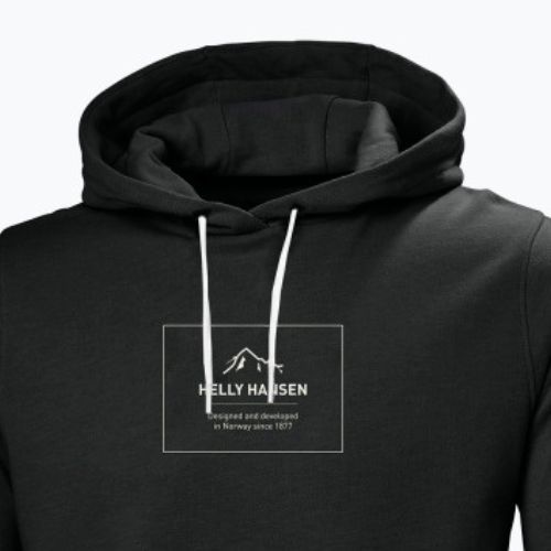 Herren-Trekking-Sweatshirt Helly Hansen F2F Organic Cotton Hoodie Ebenholz melange
