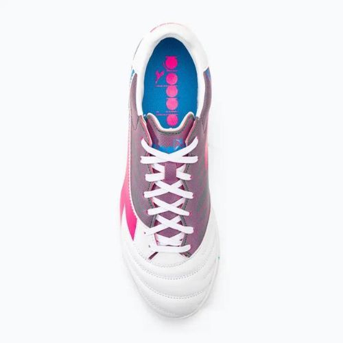 Herren Diadora Brasil Elite Veloce GR TFR Fußballschuhe weiß/rosa fluo/blau fluo