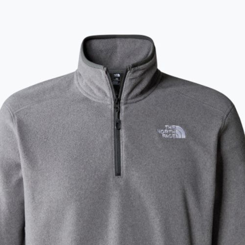 Herren The North Face 100 Glacier 1/4 Zip Fleece-Sweatshirt Medium grau Heidekraut