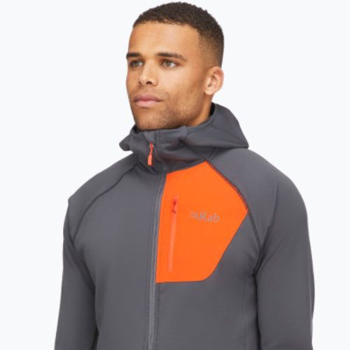 Herren Rab Superflux Hoody Graphen/Feuerkracher Trekking-Sweatshirt