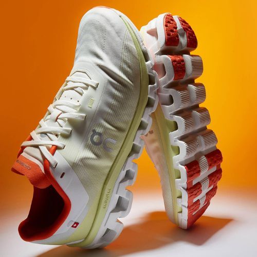 Herren Laufschuhe On Cloudflow 4 weiß/heu