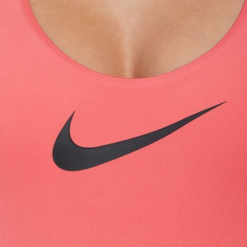 Einteiliger Damen-Badeanzug Nike Logo Tape Meer Koralle