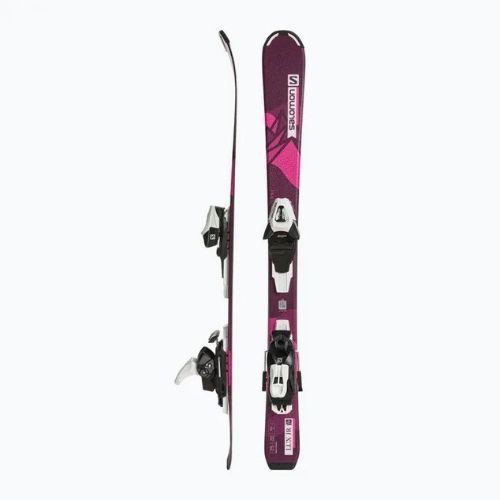 Kinder-Abfahrtsski Salomon Lux Jr S + C5 bordeau/pink