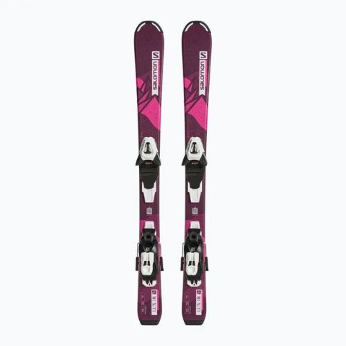 Kinder-Abfahrtsski Salomon Lux Jr S + C5 bordeau/pink