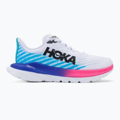 Herren Laufschuhe HOKA Mach 5 weiß/scuba blau