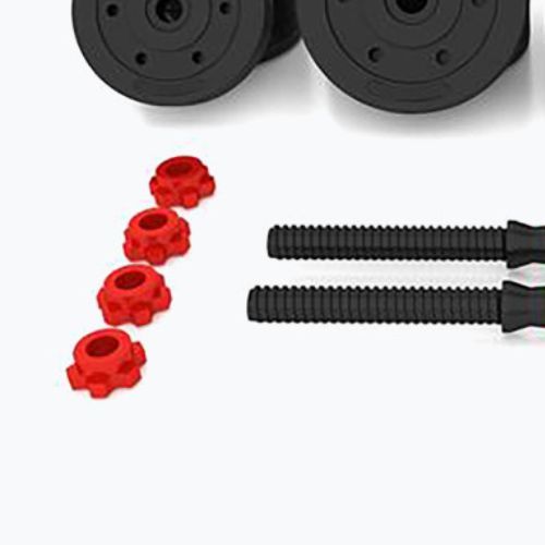 HMS SGP40 40kg schwarz/rot Kurzhantelset mit Langhantelanschluss