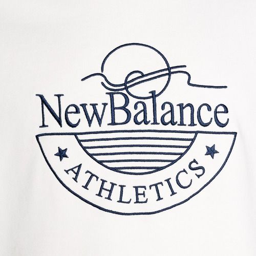 Herren New Balance Leichtathletik Grafik Crew Seesalz Sweatshirt