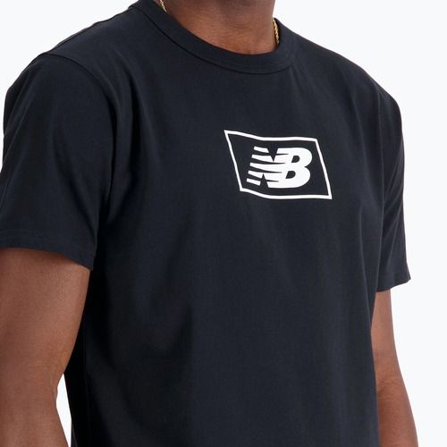 Herren New Balance Essentials Logo-T-Shirt schwarz