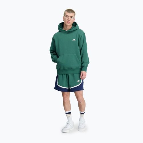 Herren New Balance Hoops Fleece Hoodie Team Waldgrün