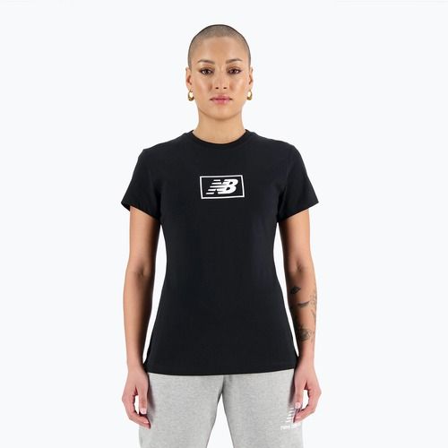 Damen New Balance Essentials Baumwoll-Jersey schwarz