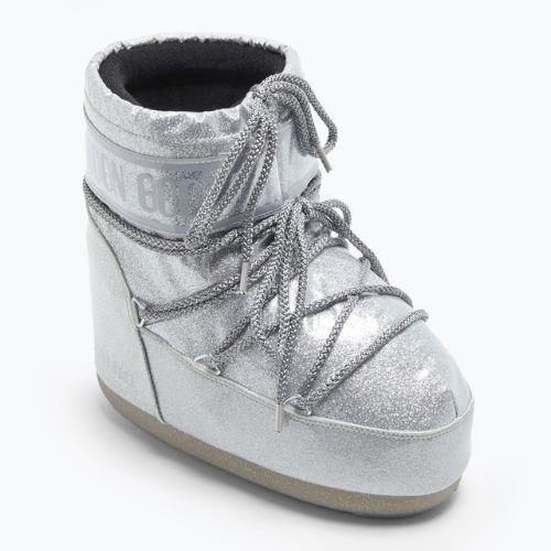 Damen Moon Boot Icon Low Glitter silberne Schneestiefel