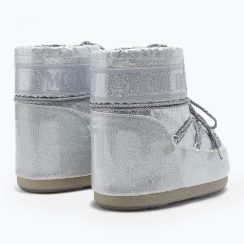 Damen Moon Boot Icon Low Glitter silberne Schneestiefel