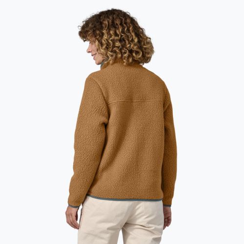 Damen Patagonia Retro Pile Nest braun/nouveau grün Trekking Sweatshirt