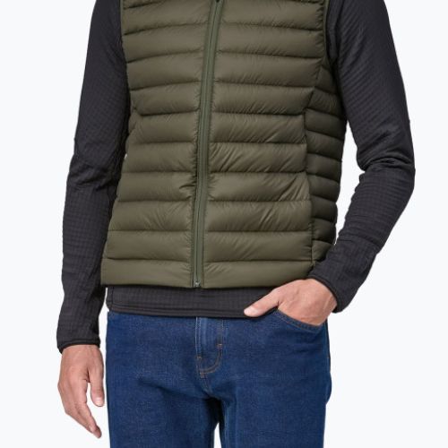Herren Patagonia Daunen Pullover ohne Ärmel basin grün