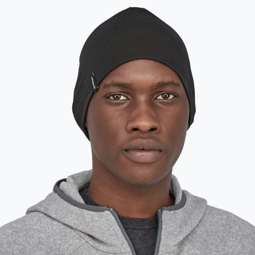 Patagonia Overlook Merinowolle Liner Beanie schwarz