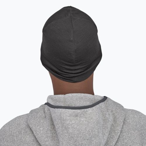 Patagonia Overlook Merinowolle Liner Beanie schwarz