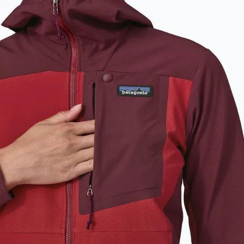 Damen Softshelljacke Patagonia R1 CrossStrata Hoody touring rot