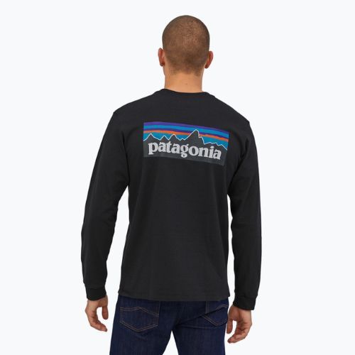 Patagonia P-6 Logo Responsibili Herren-Trekking-Longsleeve schwarz