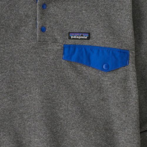 Herren Patagonia LW Synch Snap-T P/O nickel w/Passage blau Trekking Sweatshirt