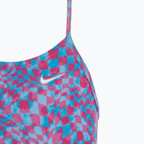 Nike Hydrastrong Lace Up Back universitätsblauer einteiliger Badeanzug für Kinder