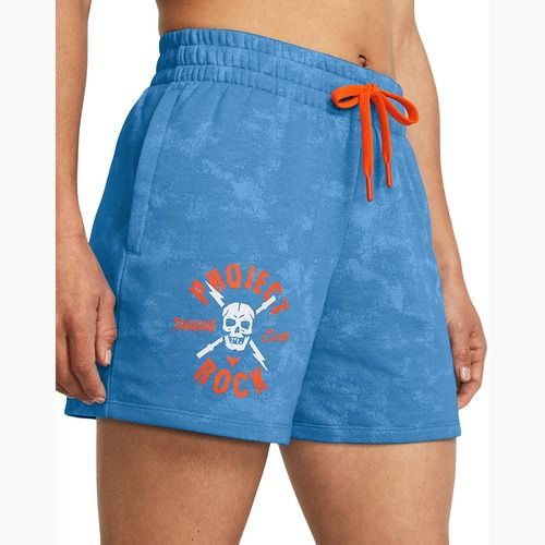Unter Armour Projekt Rock Underground Terry Frauen Trainingsshorts virale blau / Phoenix / weiß
