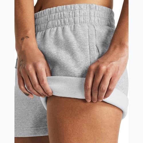 Under Armour Rival Fleece mod grau hell heather/weiß Frauen Trainingsshorts