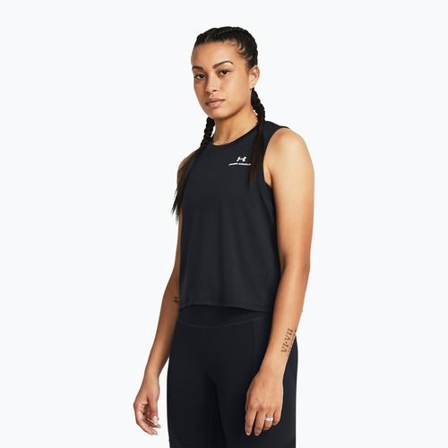 Under Armour Rush Energy Crop Tank schwarz/weiß Damen Trainingstop