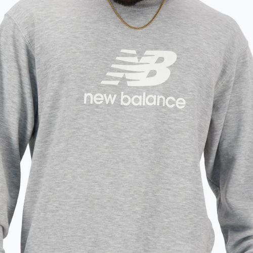 Herren New Balance Stacked Logo French Terry Crew sportlich grau Sweatshirt