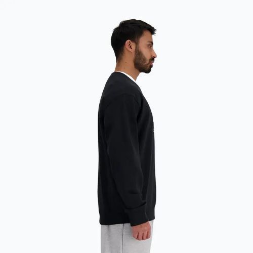 Men's New Balance Stacked Logo French Terry Crew Sweatshirt schwarz