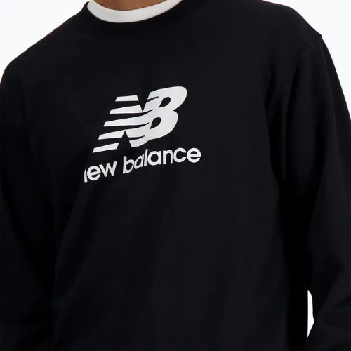 Men's New Balance Stacked Logo French Terry Crew Sweatshirt schwarz