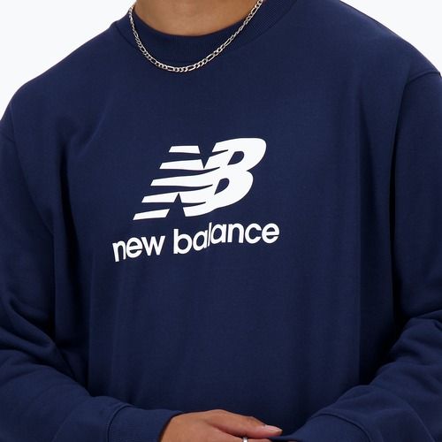 Herren New Balance Stacked Logo French Terry Crew nb navy Sweatshirt