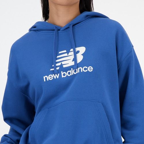 Damen New Balance French Terry Stacked Logo Hoodie blueagat