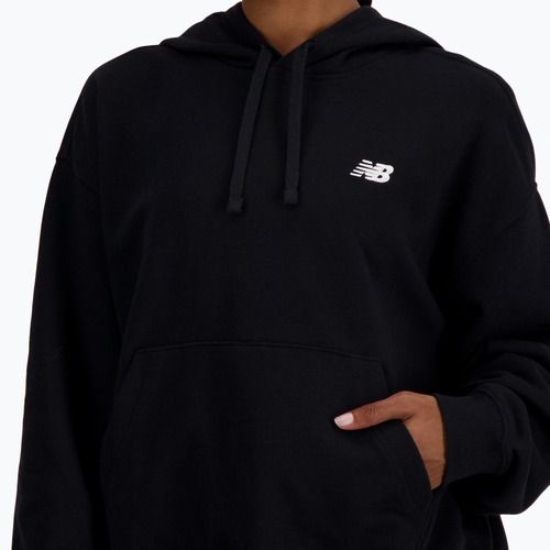 Women's New Balance French Terry Small Logo Hoodie schwarz