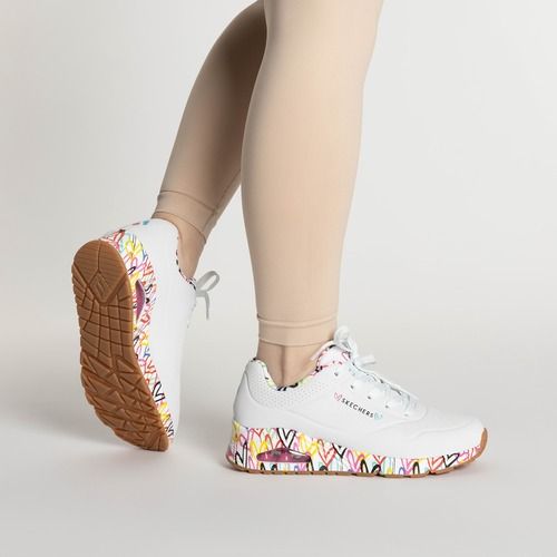 SKECHERS Damen Schuhe Uno Loving Love weiß/multi