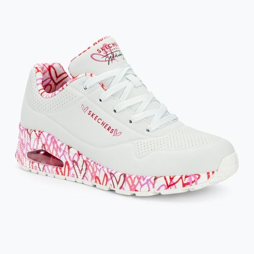 SKECHERS Uno Loving Love Damen Schuhe weiß/rot/rosa Mesh