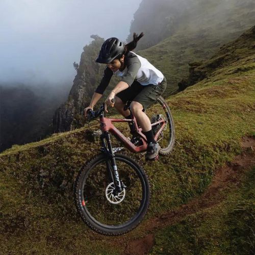 Damen MTB-Radschuhe adidas FIVE TEN Trailcross Clip In core schwarz/grau drei/rot