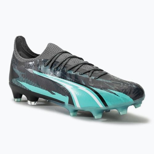 PUMA Ultra Ultimate Rush FG/AG stark grau/puma weiß/electro aqua Fußballschuhe