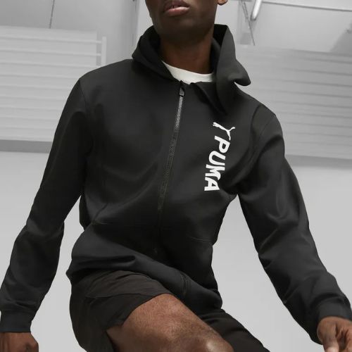 Training Sweatshirt Hoodie Herren PUMA Fit Double Knit FZ Hoodie puma black