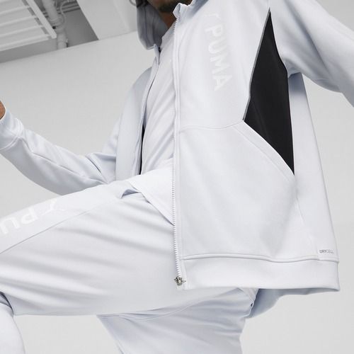 Training Sweatshirt Hoodie Herren PUMA Fit Double Knit FZ Hoodie silver mist